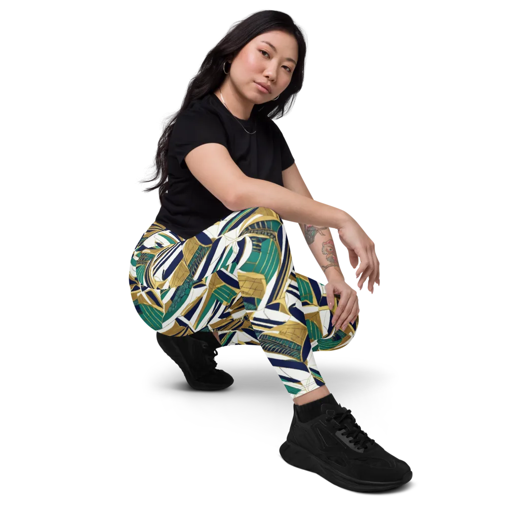 Gilded Tropic on Leggings with Pockets — Right Front