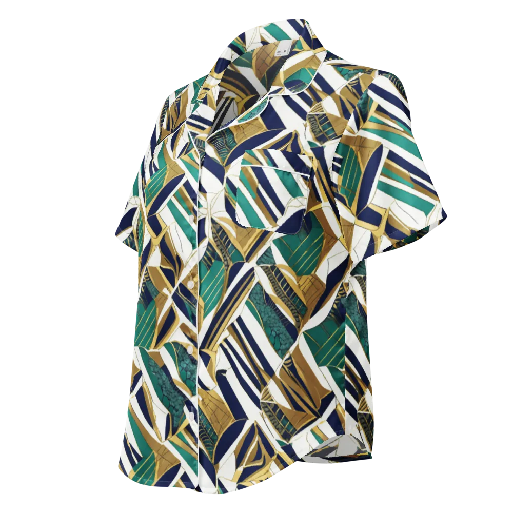Gilded Tropic on Women's Short Sleeve Pajama Top — Left Front