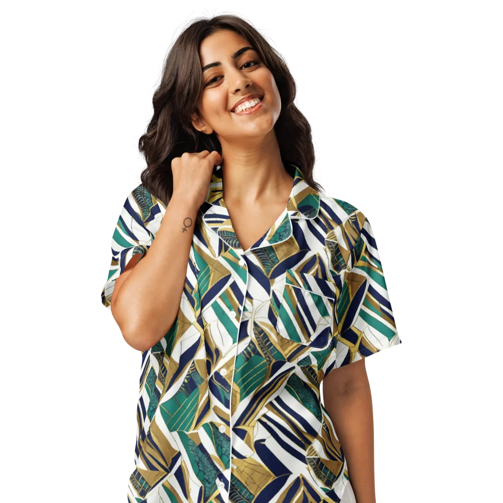 Gilded Tropic on Women's Short Sleeve Pajama Top — Front
