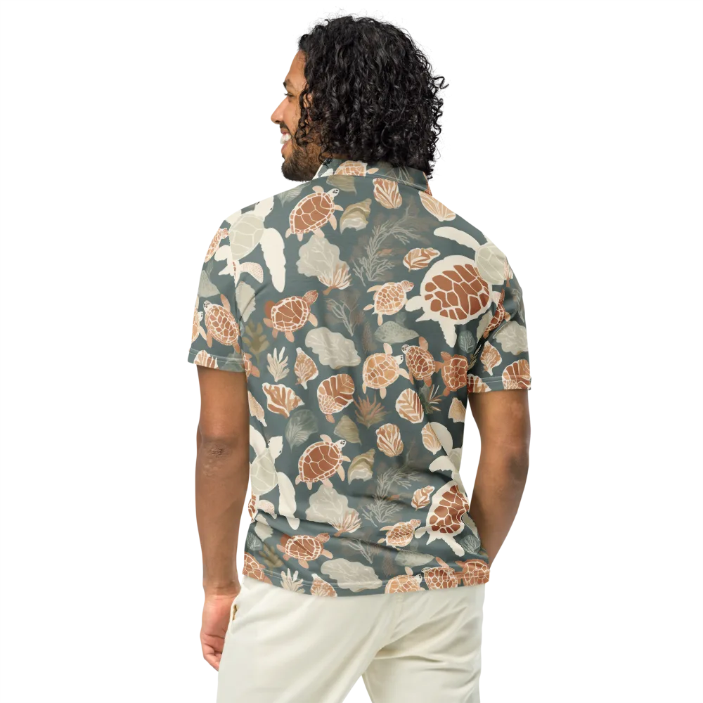 Reef Roaming on Men's Slim Fit Polo Shirt — Back