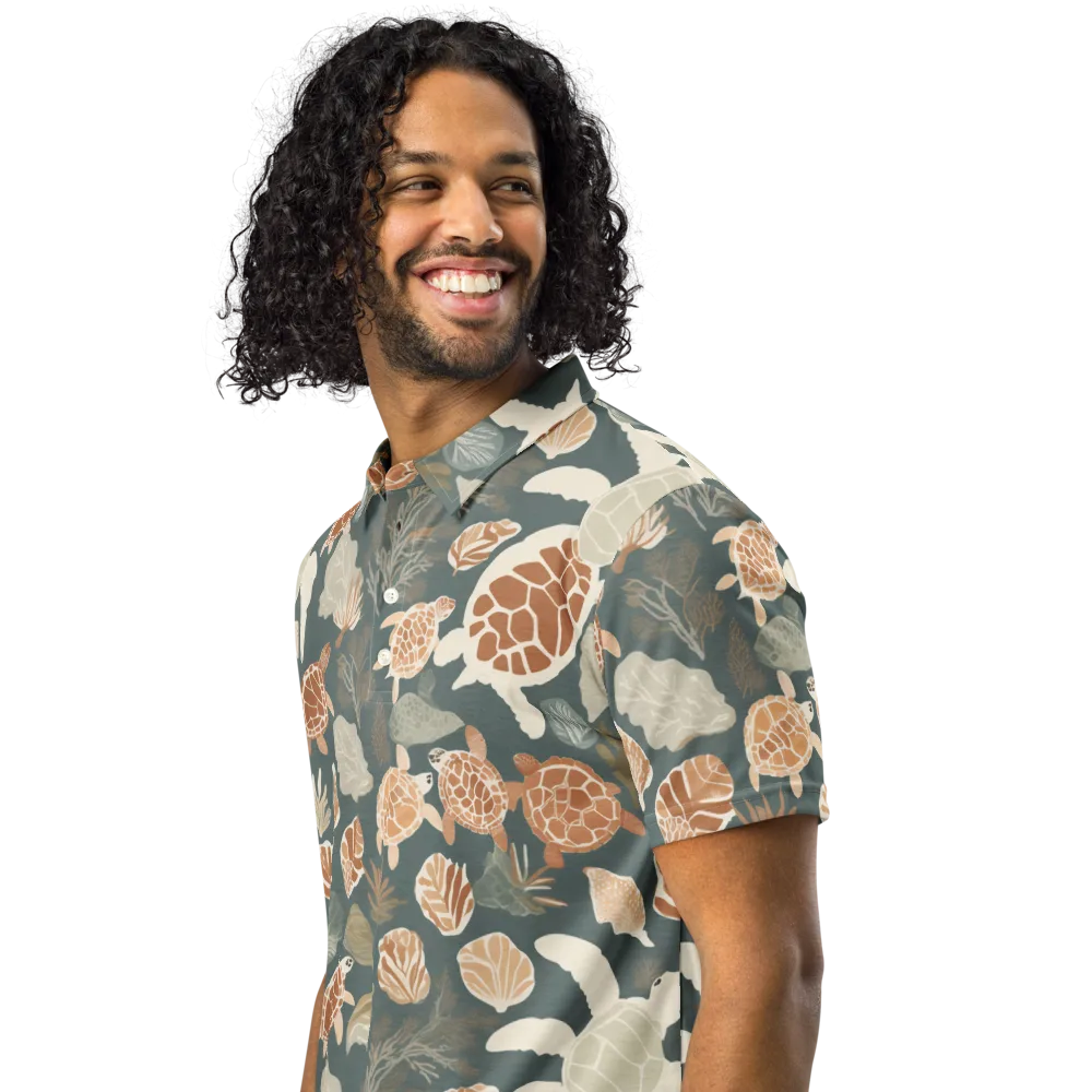 Reef Roaming on Men's Slim Fit Polo Shirt — Left Front