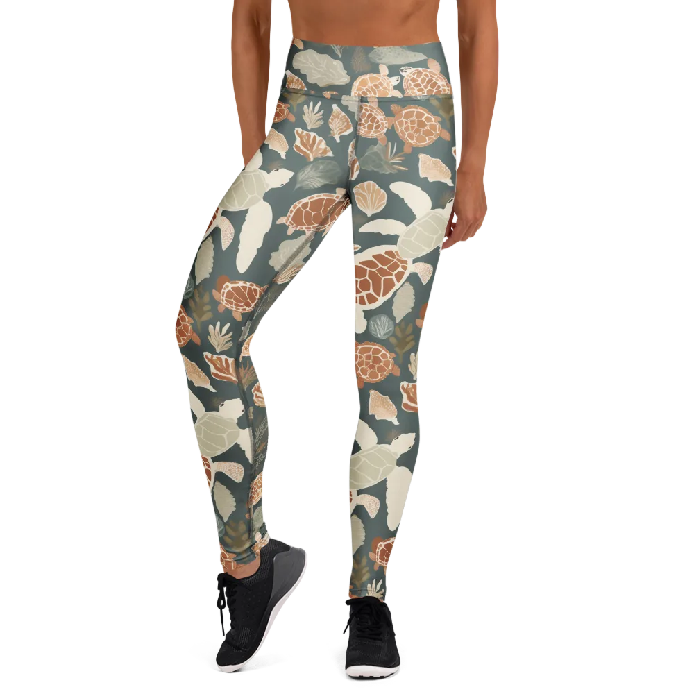 Reef Roaming on Yoga Leggings — Front