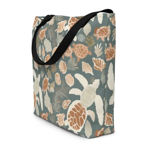 Reef Roaming on a Large Tote Bag W/ Pocket