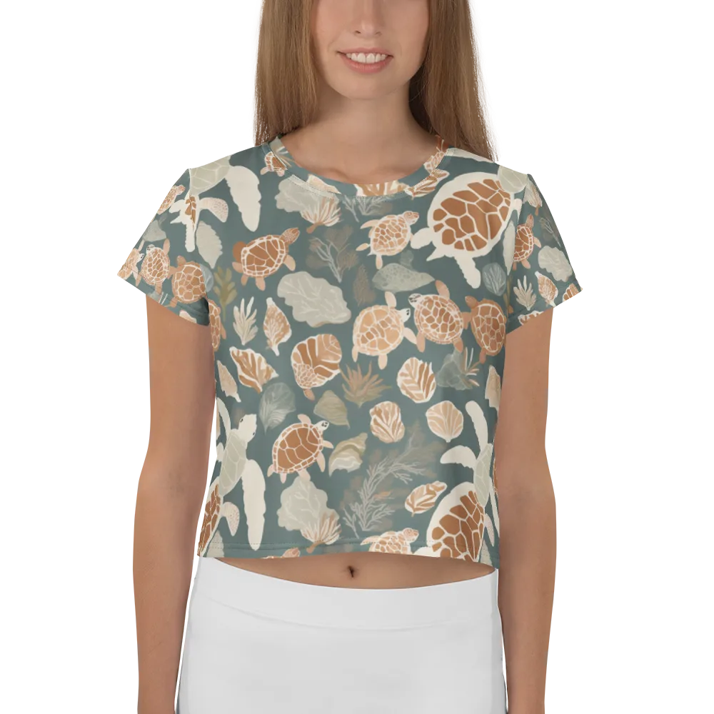 Reef Roaming on Crop Tee — Front