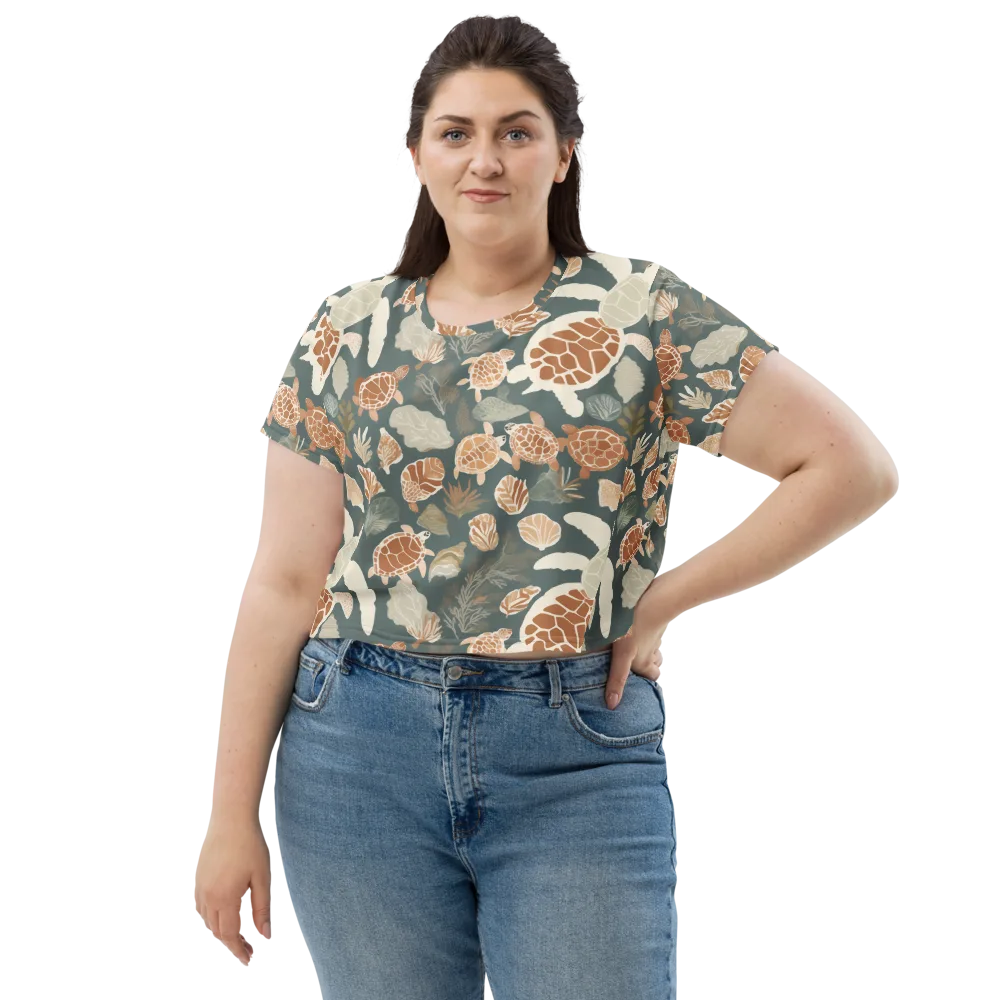 Reef Roaming on Crop Tee — Front