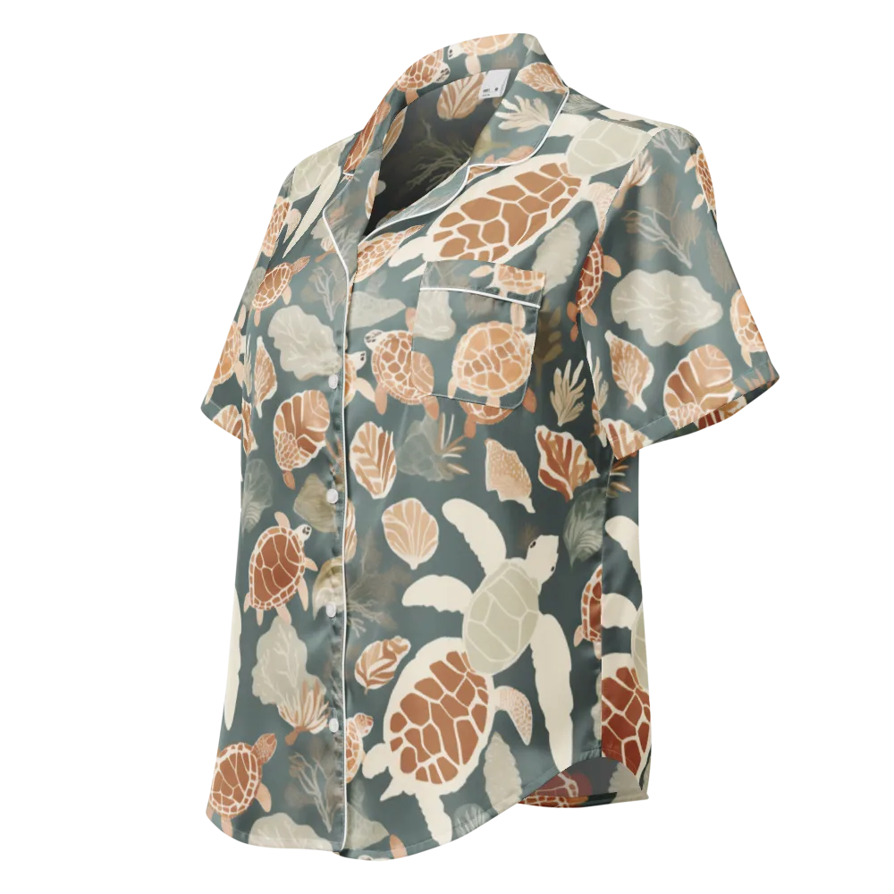 Reef Roaming on Women's Short Sleeve Pajama Top — Left Front