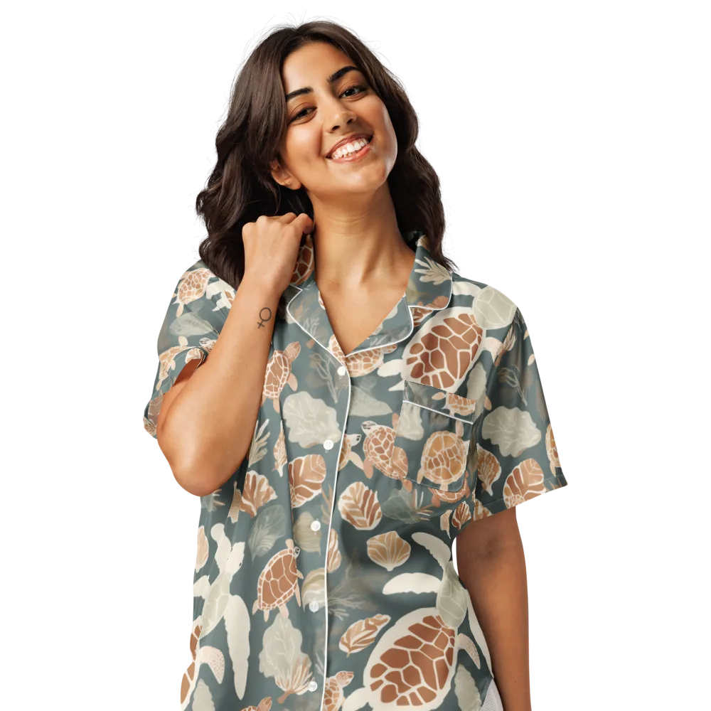 Reef Roaming on Women's Short Sleeve Pajama Top — Front