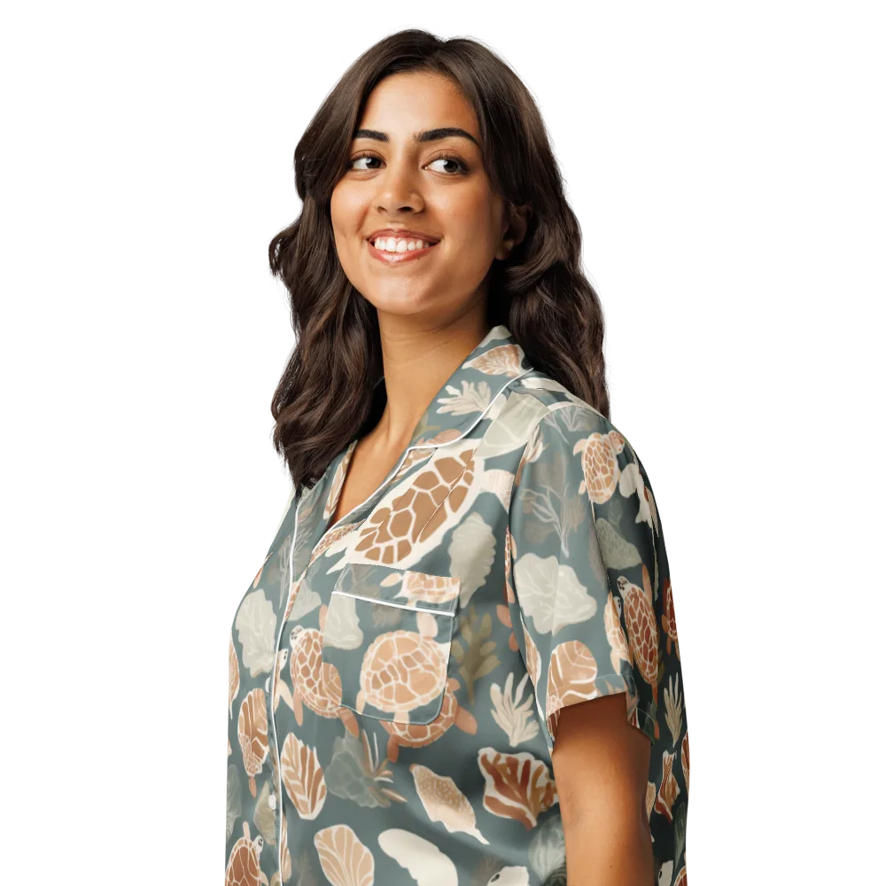 Reef Roaming on Women's Short Sleeve Pajama Top — Left Front