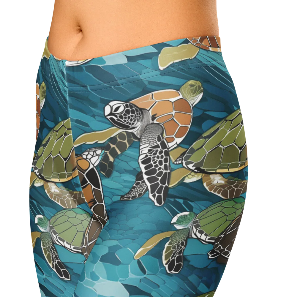 Ocean Mosaic on Capri Leggings — Zoomed-in
