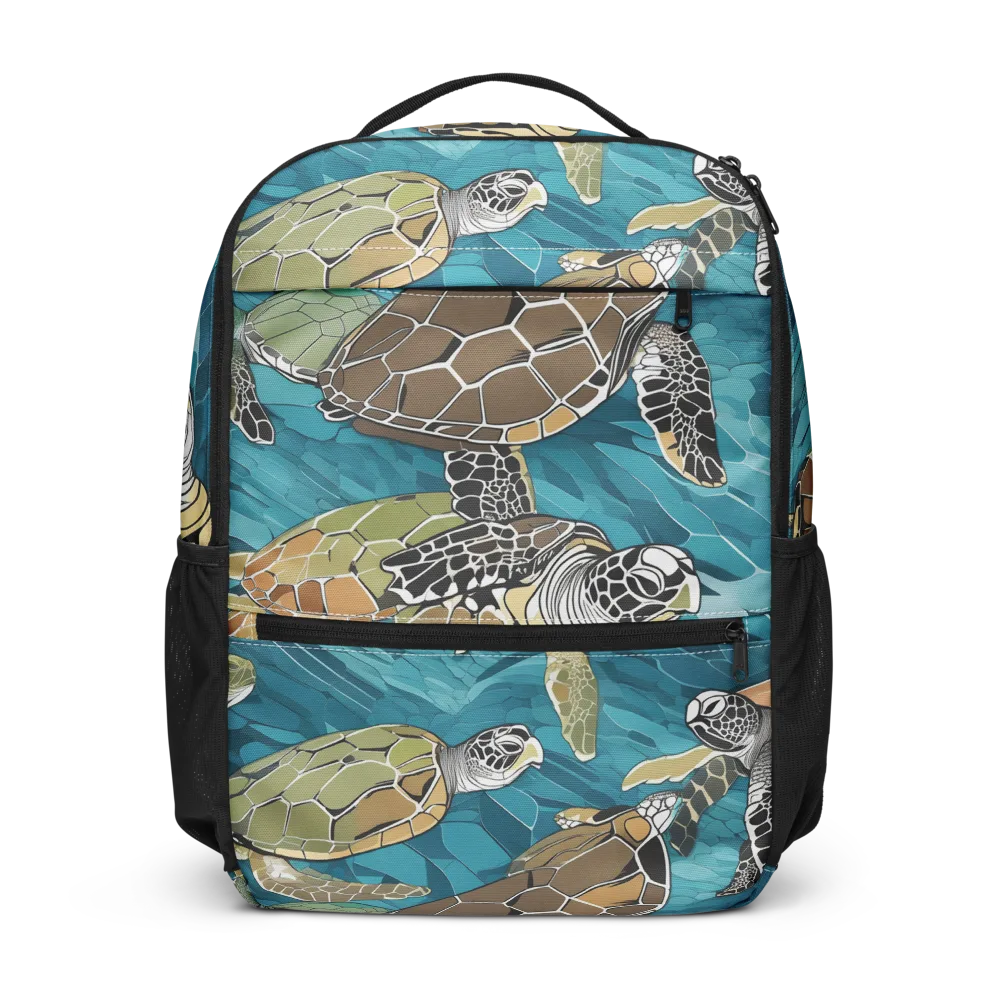 Ocean Mosaic on Utility Backpack — Front