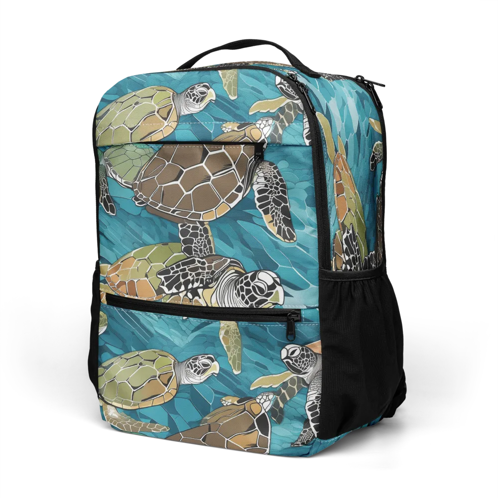 Ocean Mosaic on Utility Backpack — Left Front