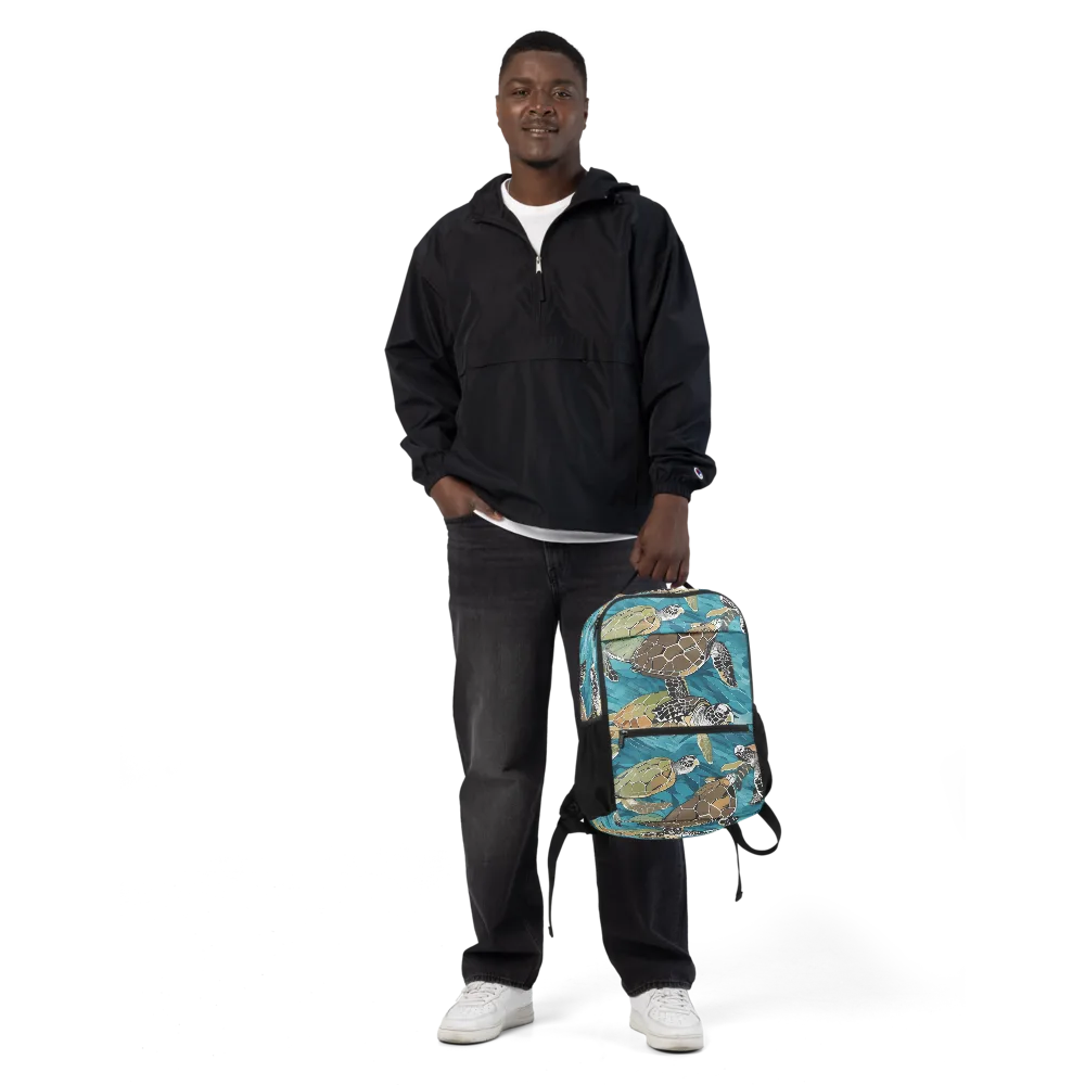 Ocean Mosaic on Utility Backpack — Front
