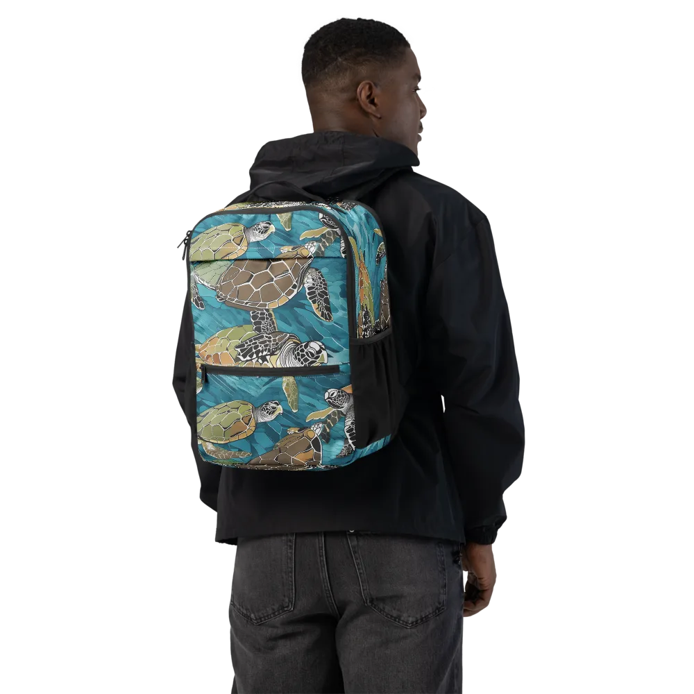 Ocean Mosaic on Utility Backpack — Back