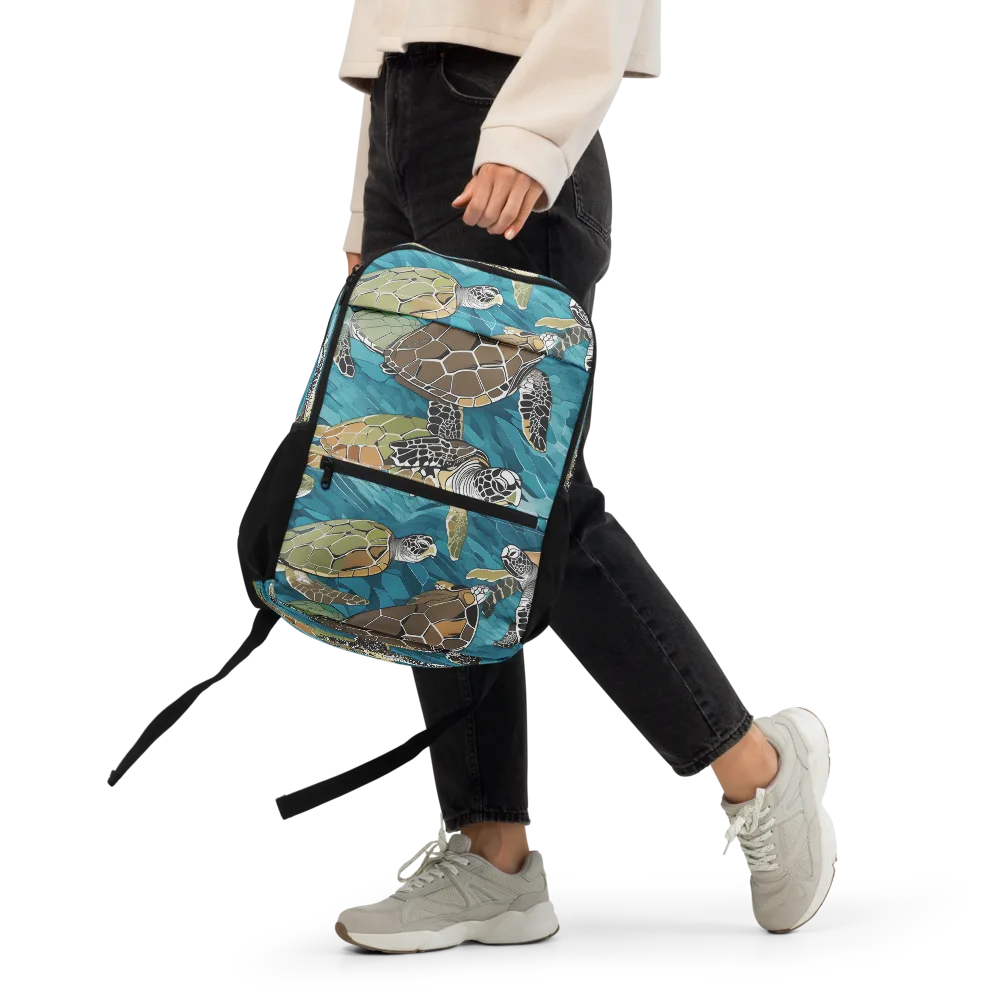 Ocean Mosaic on Utility Backpack — Front