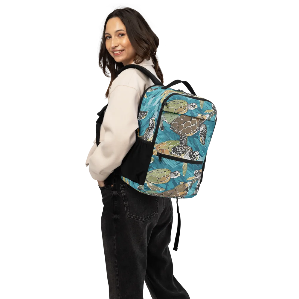 Ocean Mosaic on Utility Backpack — Back