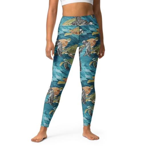 Ocean Mosaic on a Yoga Leggings