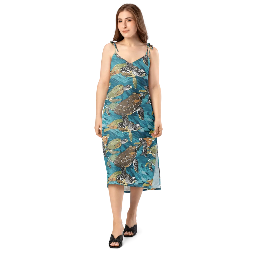 Ocean Mosaic on Slip Dress — Front