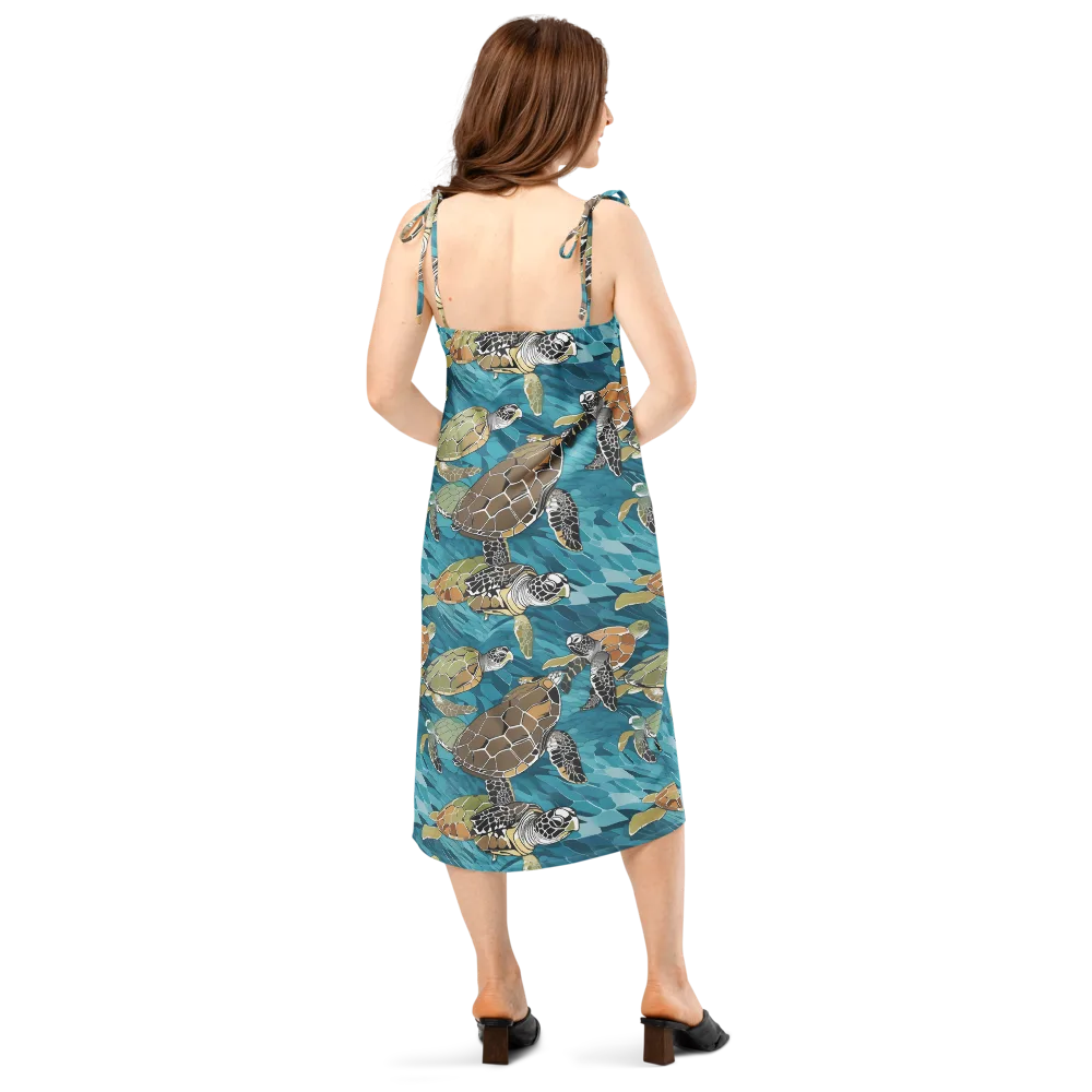Ocean Mosaic on Slip Dress — Back