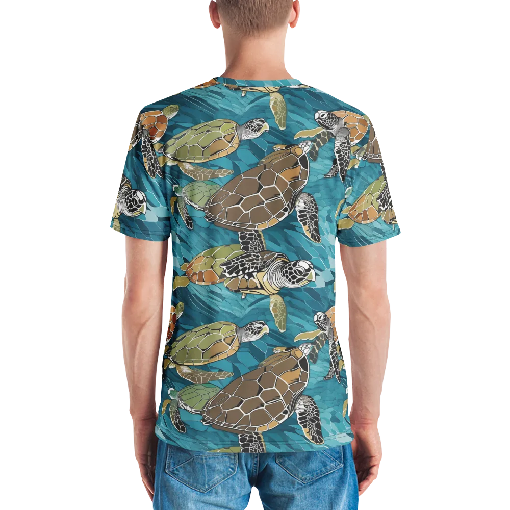 Ocean Mosaic on Men's Crew Neck T-Shirt — Back