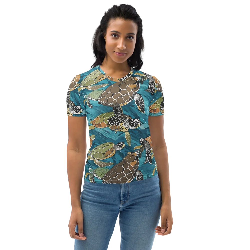 Ocean Mosaic on Women's Crew Neck T-Shirt — Front