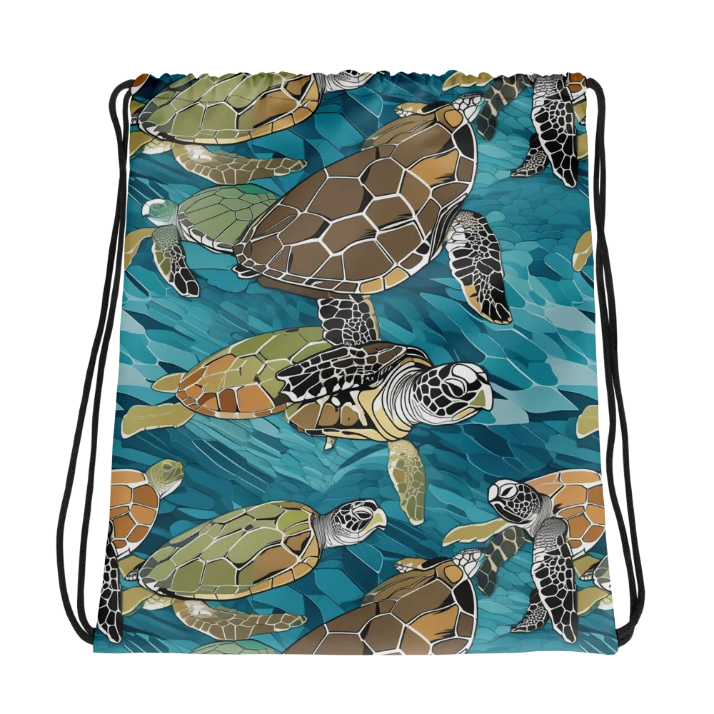 Ocean Mosaic on Drawstring Bag — Photo