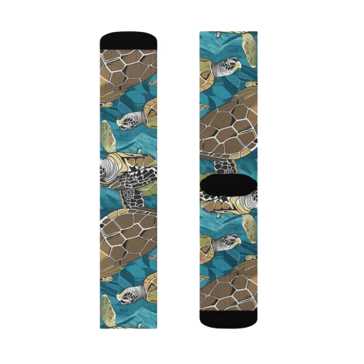 Ocean Mosaic on a Socks