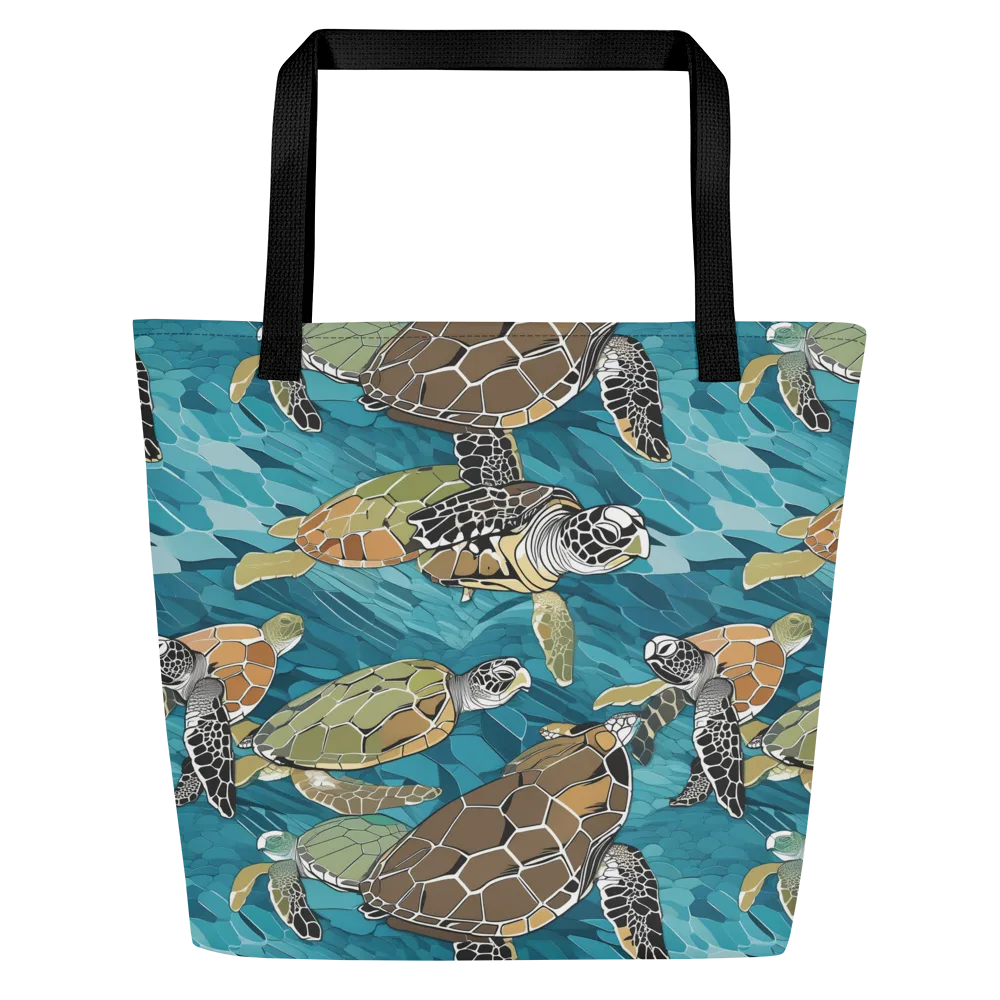 Ocean Mosaic on Large Tote Bag W/ Pocket — Front