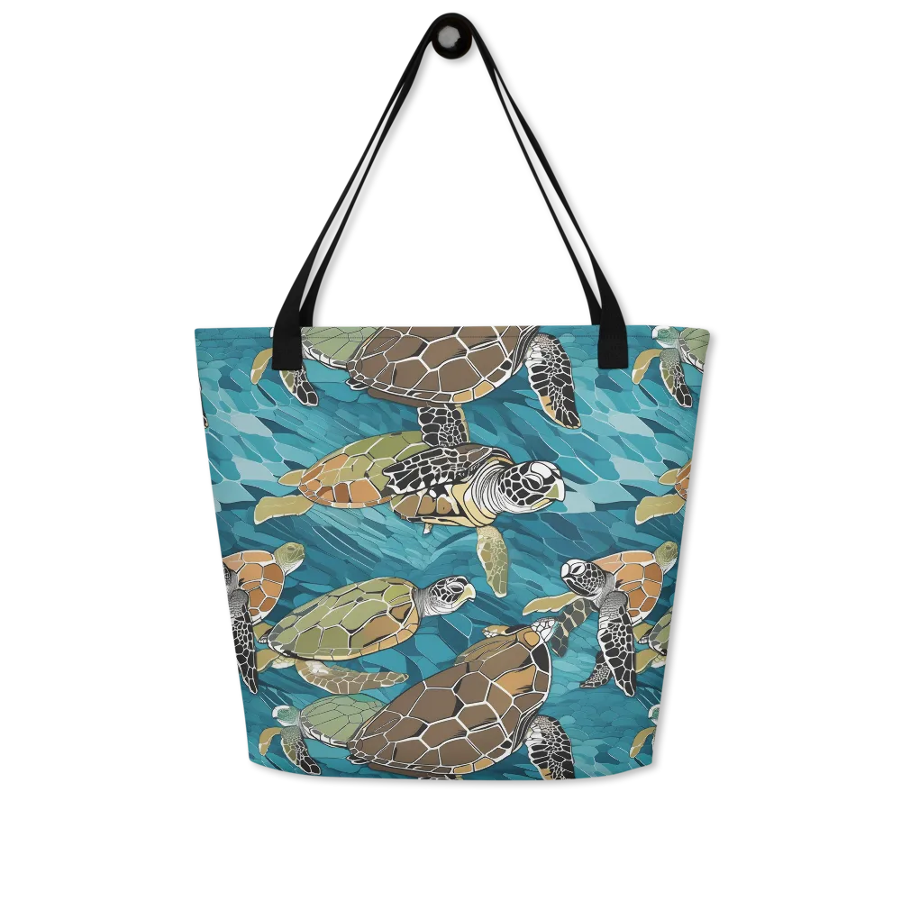 Ocean Mosaic on Large Tote Bag W/ Pocket — Front