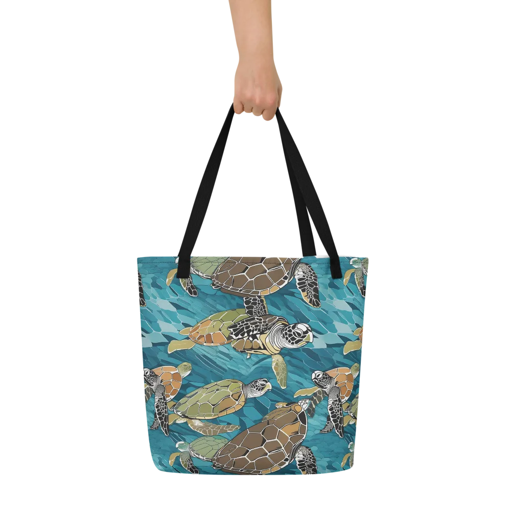 Ocean Mosaic on Large Tote Bag W/ Pocket — Front