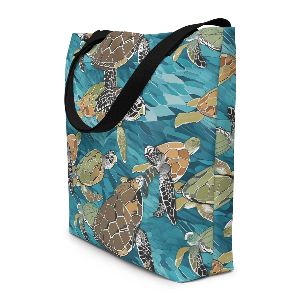 Ocean Mosaic on Large Tote Bag W/ Pocket — Front