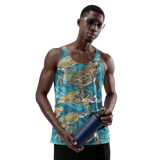 Ocean Mosaic on a Men's Tank Top