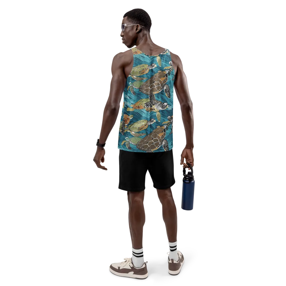 Ocean Mosaic on Men's Tank Top — Back