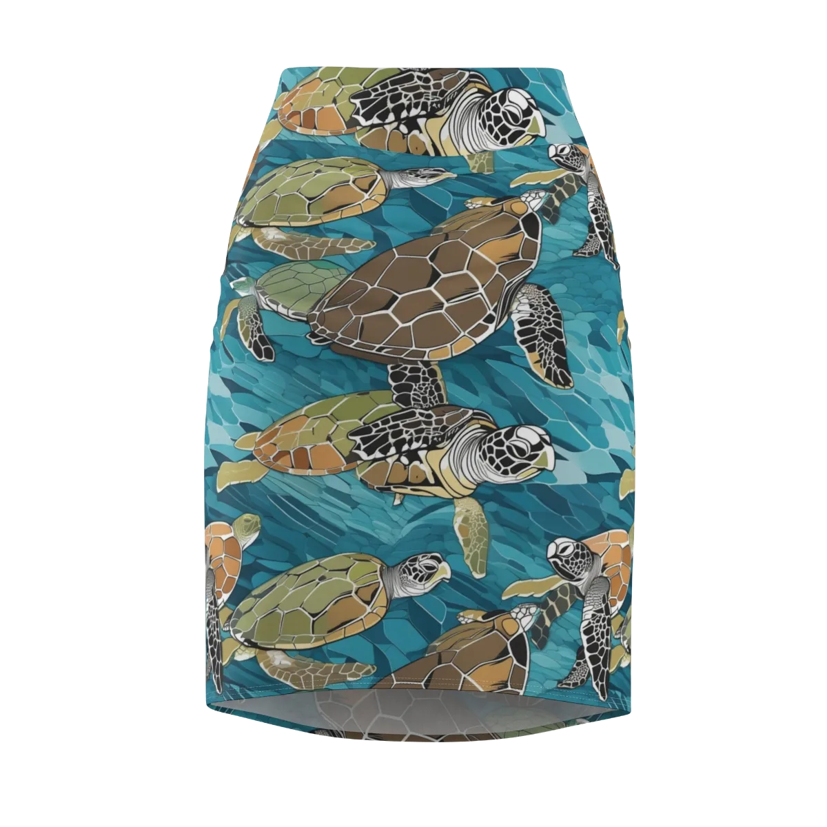 Ocean Mosaic on Pencil Skirt — Front