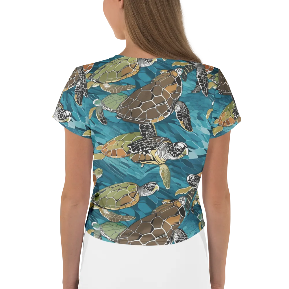 Ocean Mosaic on Crop Tee — Back
