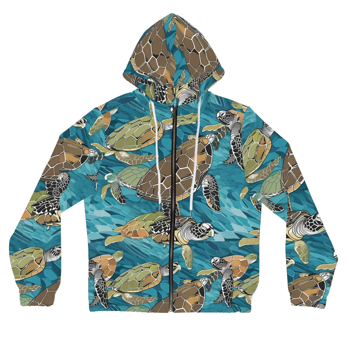 Ocean Mosaic on Women's Full-Zip Hoodie — Front
