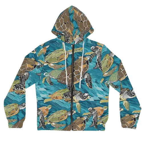 Ocean Mosaic on a Women's Full-Zip Hoodie