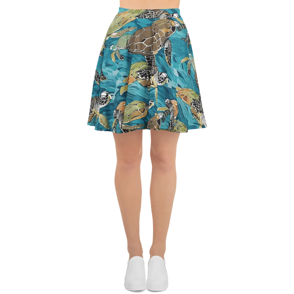 Ocean Mosaic on Skater Skirt — Front