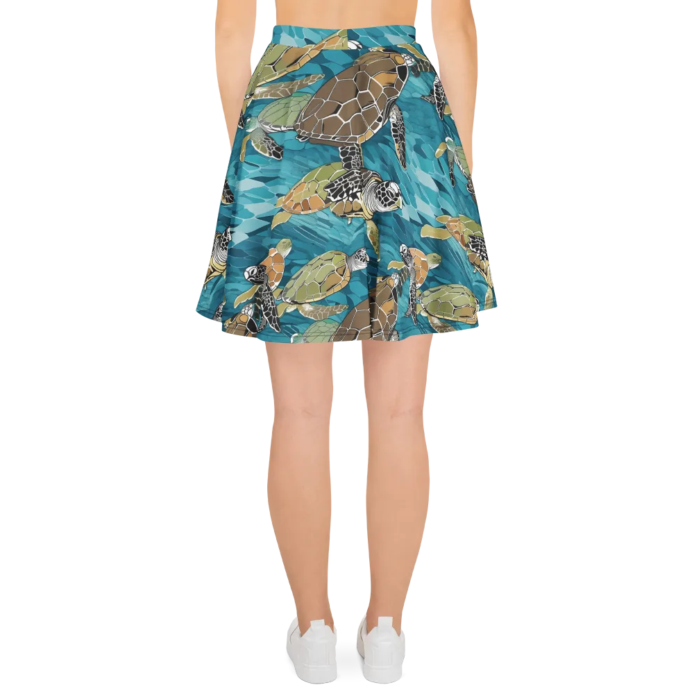 Ocean Mosaic on Skater Skirt — Back