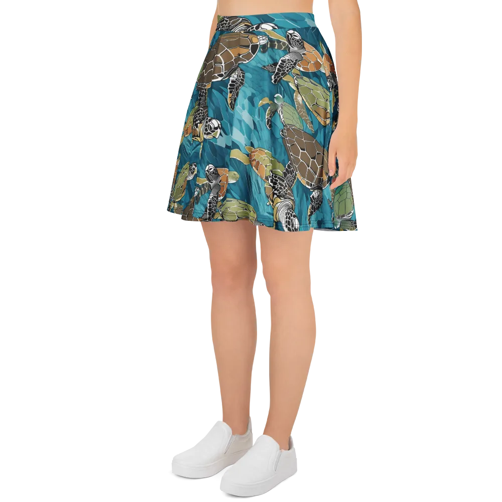Ocean Mosaic on Skater Skirt — Left