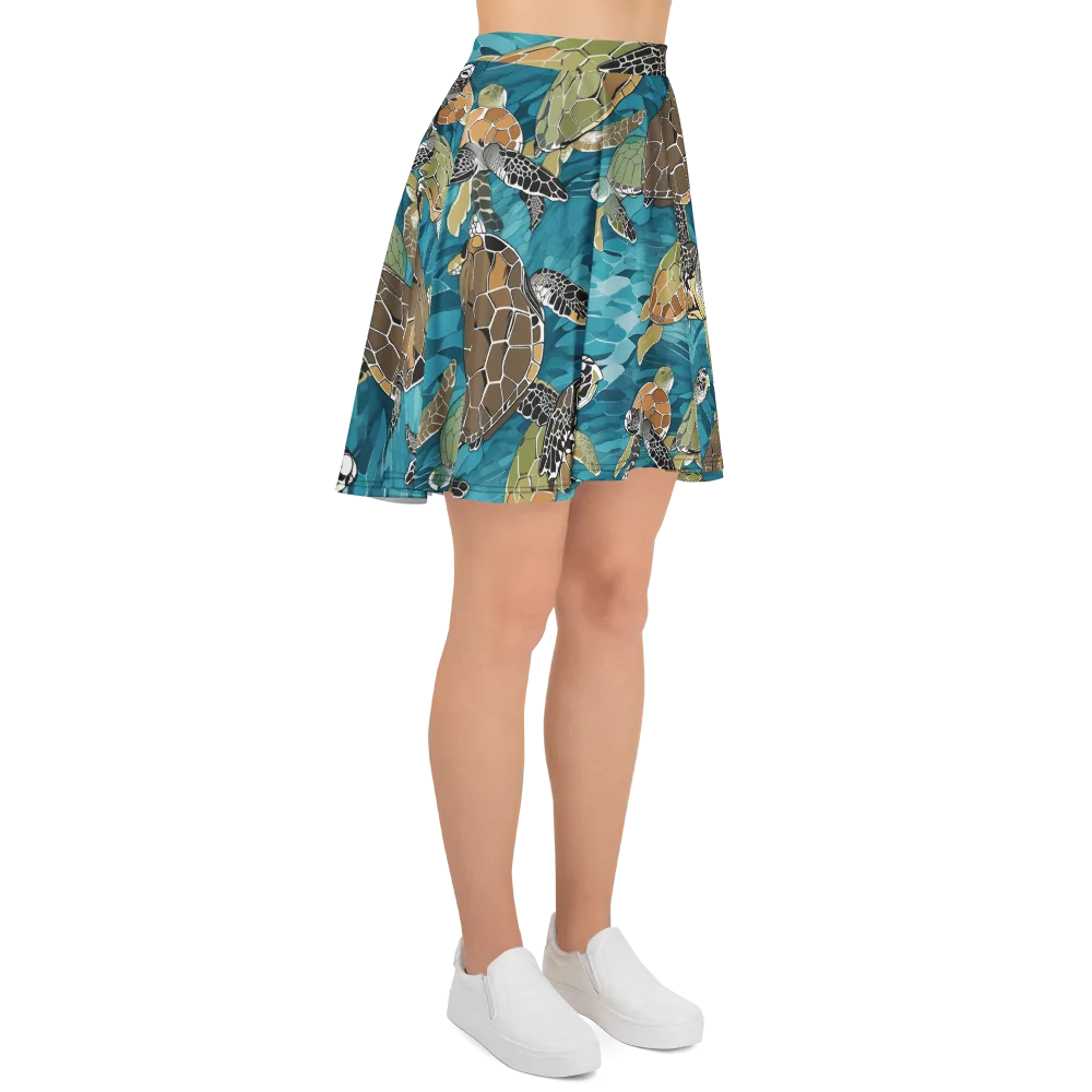 Ocean Mosaic on Skater Skirt — Right