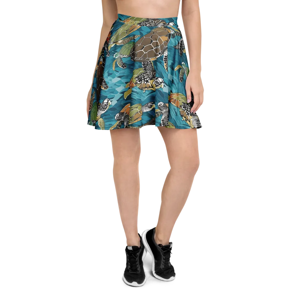 Ocean Mosaic on Skater Skirt — Front