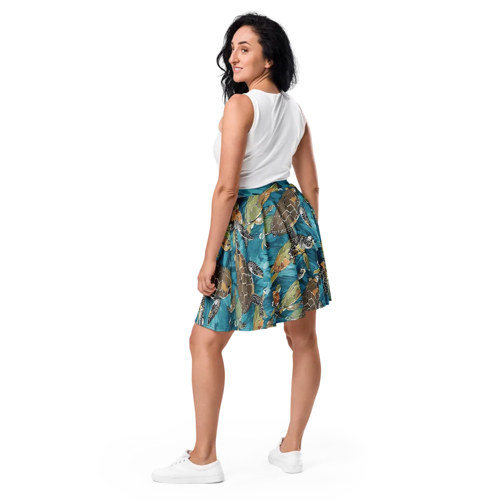 Ocean Mosaic on Skater Skirt — Back