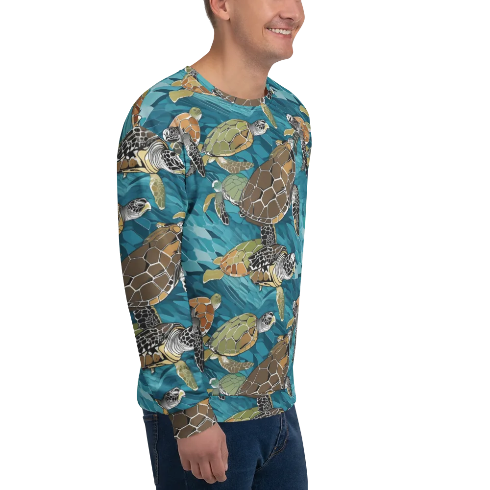 Ocean Mosaic on Sweatshirt — Right Front