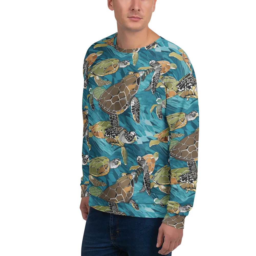Ocean Mosaic on Sweatshirt — Left Front