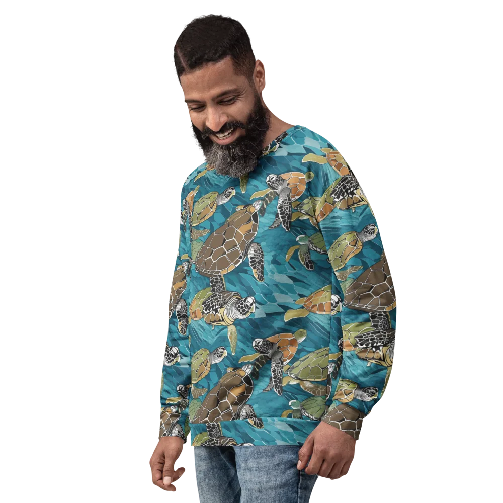 Ocean Mosaic on Sweatshirt — Left Front