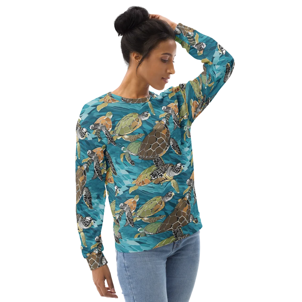 Ocean Mosaic on Sweatshirt — Right Front