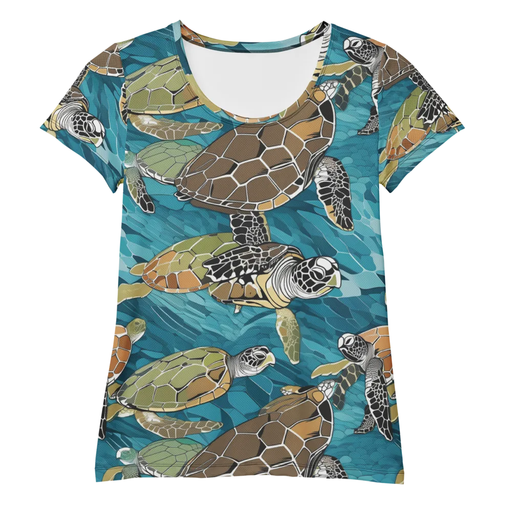Ocean Mosaic on Women's Athletic T-Shirt — Front