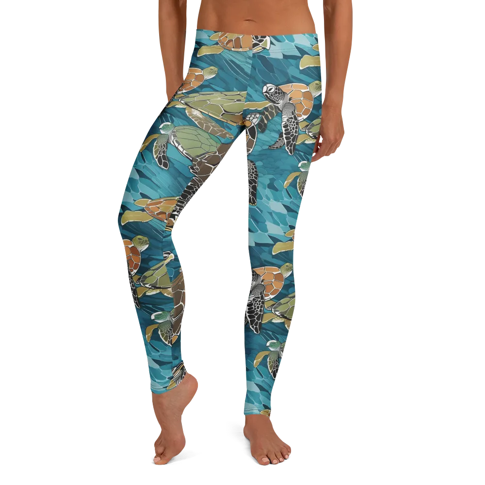 Ocean Mosaic on Leggings — Front