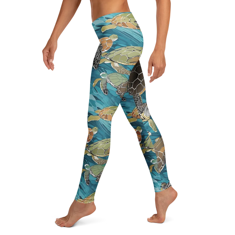 Ocean Mosaic on Leggings — Left
