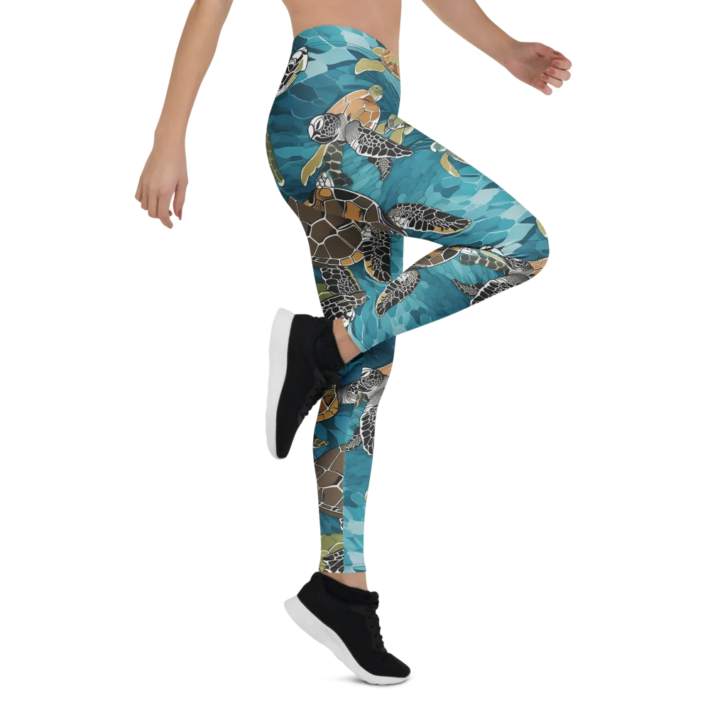 Ocean Mosaic on Leggings — Right